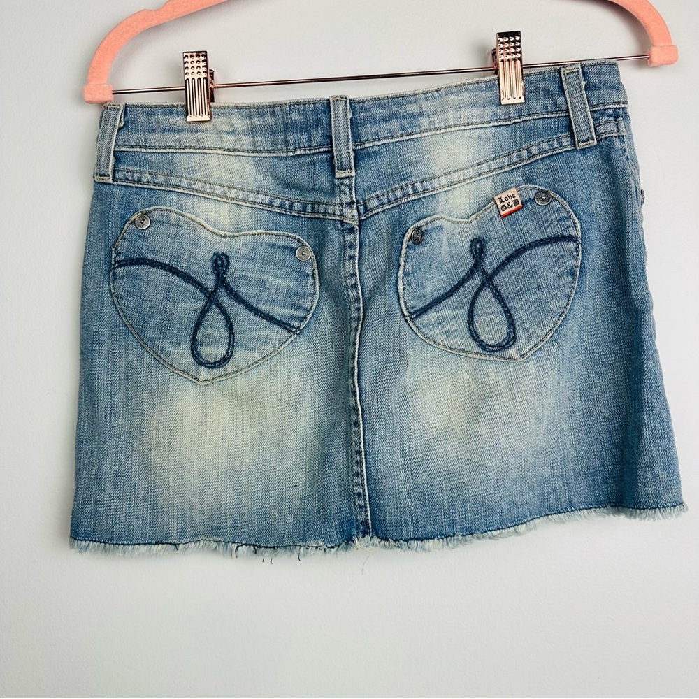 Juicy Couture Vintage Light denim Heart Pocket Jean Skirt Size 25